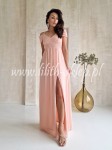 Anita -sukienka maxi z opadającymi rękawami, pudrowy róż