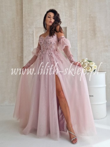 rozowa-sukienka-gorsetowa-z-rekawiczkami-i-rozcieciem-na-nodze