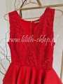czerwona sukienka mini z falbankami