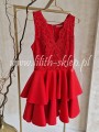 czerwona sukienka mini z falbankami