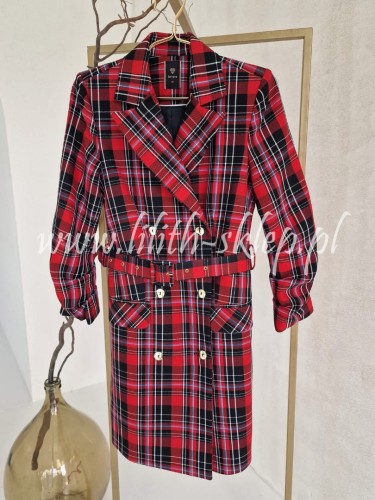 sukienka marynarkowa w krate