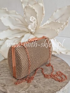 Torebka wieczorowa w różowym złocie