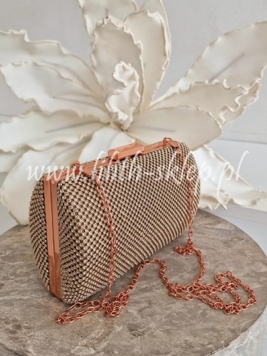 torebka wieczorowa w rozowym zlocie