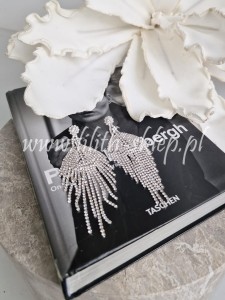 Srebrne kolczyki wiszące z cyrkoniami