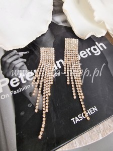 Długie, złote kolczyki z frędzlami 