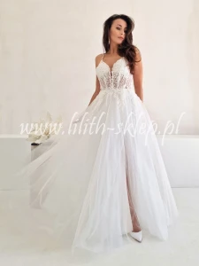 Blair -biała sukienka maxi z efektowną górą