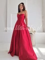 bordowa sukienka maxi z gorsetem