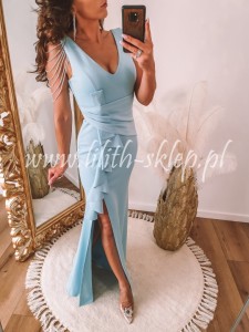 Maresol -błękitna syrenka z falbankami i koralikami